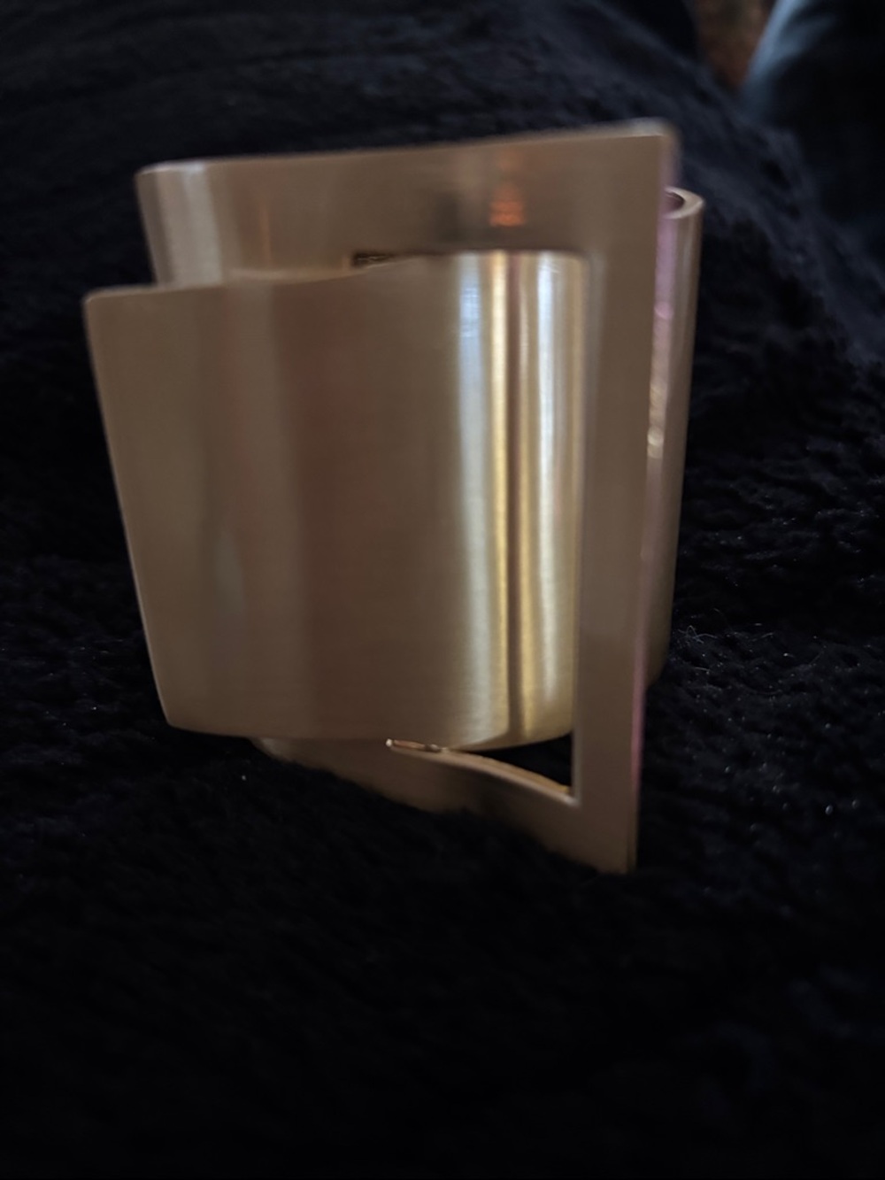 Modern Wide Metal Cuff Bracelet in Brushed Gold